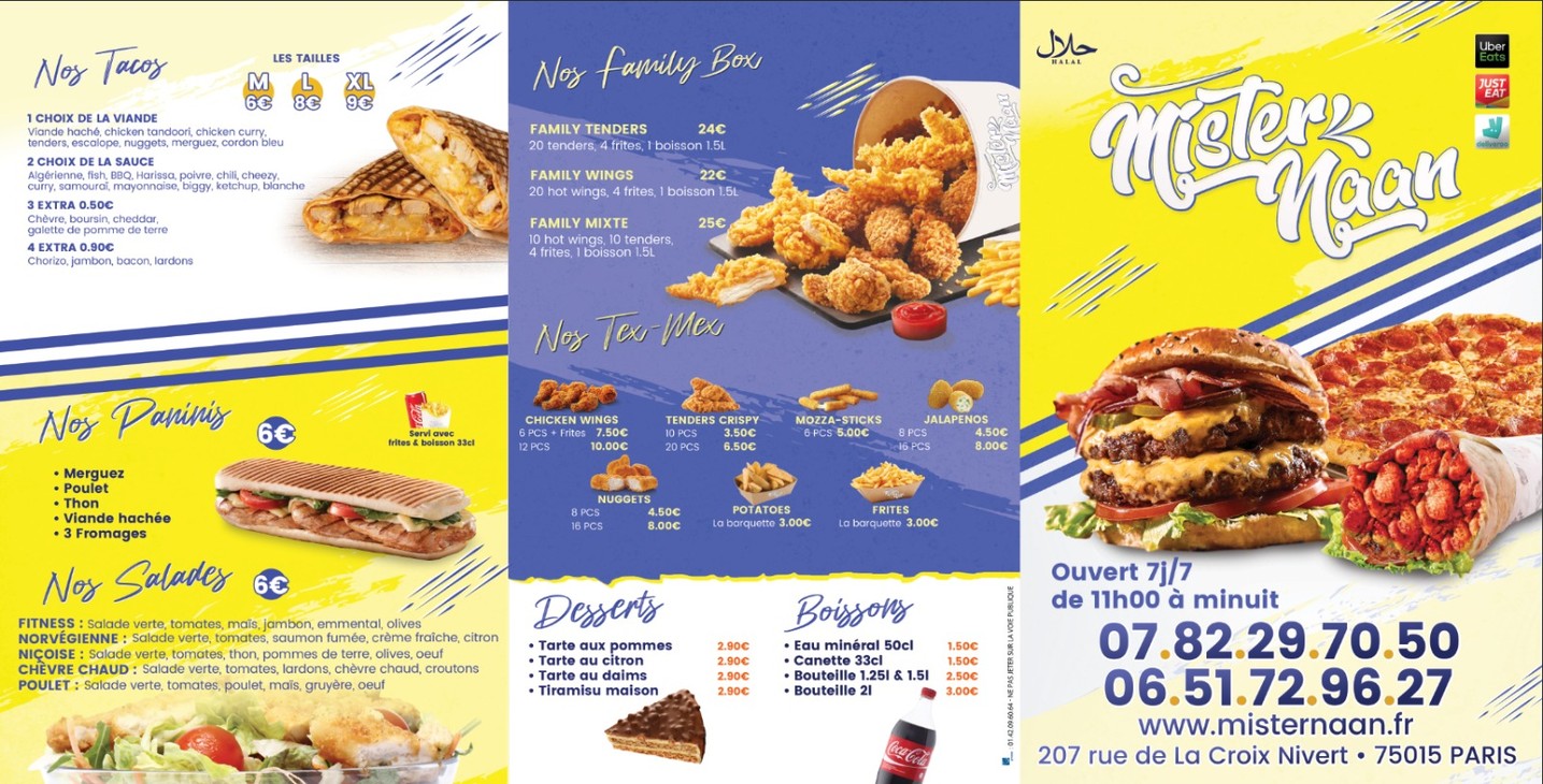 Mister Naan menu 1