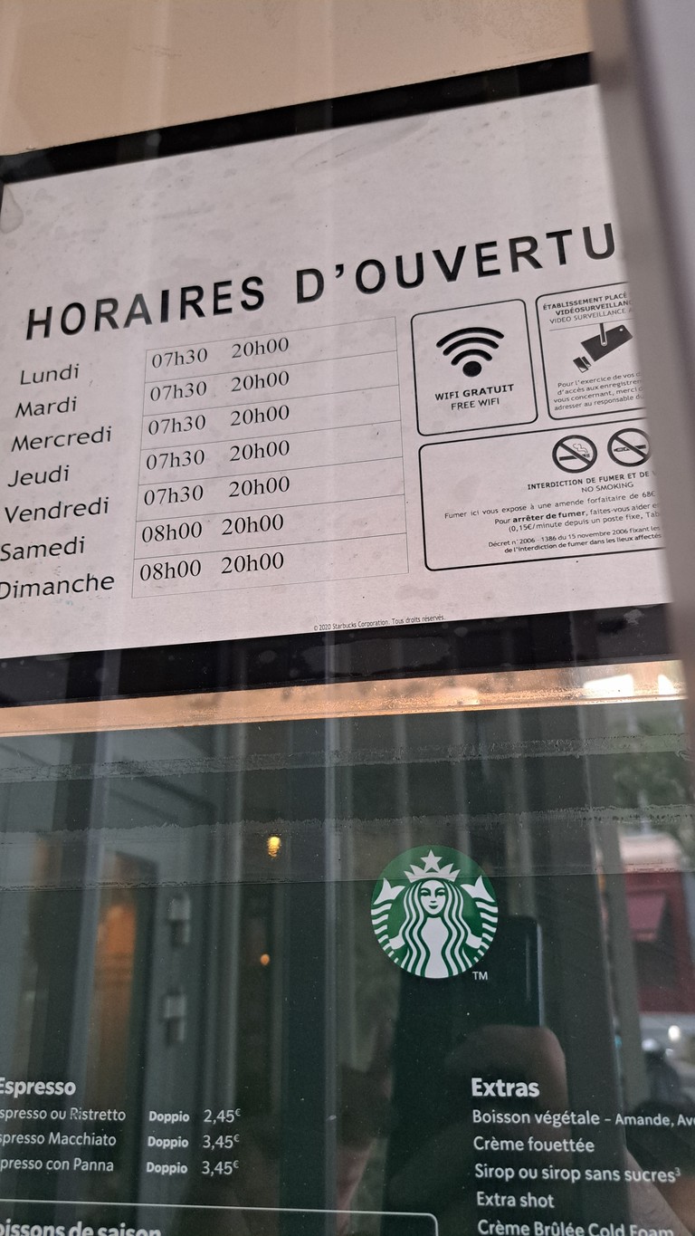 Starbucks menu 1