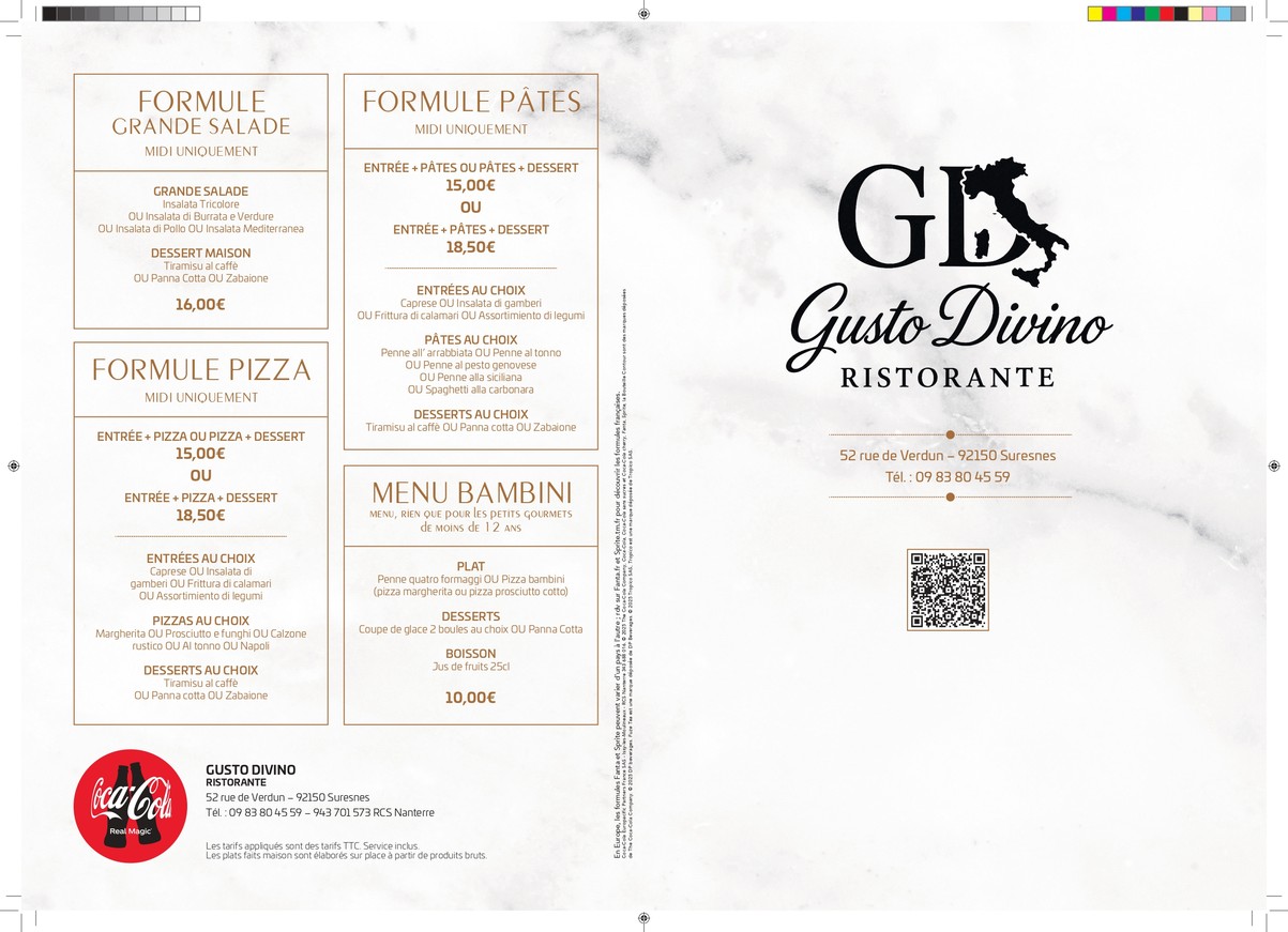 Gusto Divino Ristorante menu 1