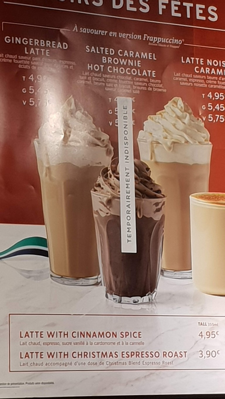 Starbucks menu 2