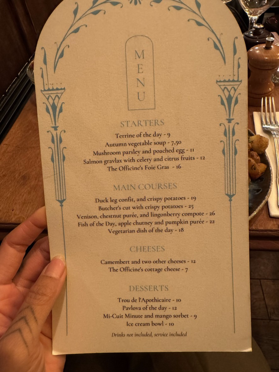 La Pharmacie menu 1