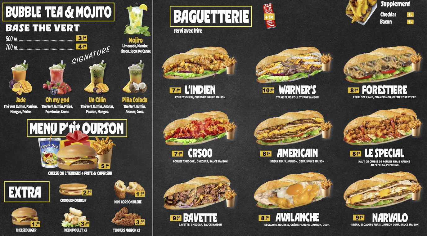 Papa Ours menu 3