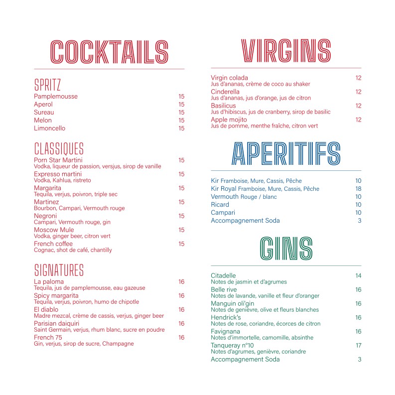 François Félix menu 2