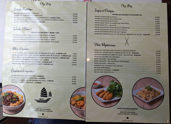 Chez Long, cuisine vietnamienne