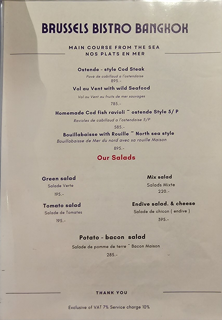 Brussels Bistro Bangkok menu 4