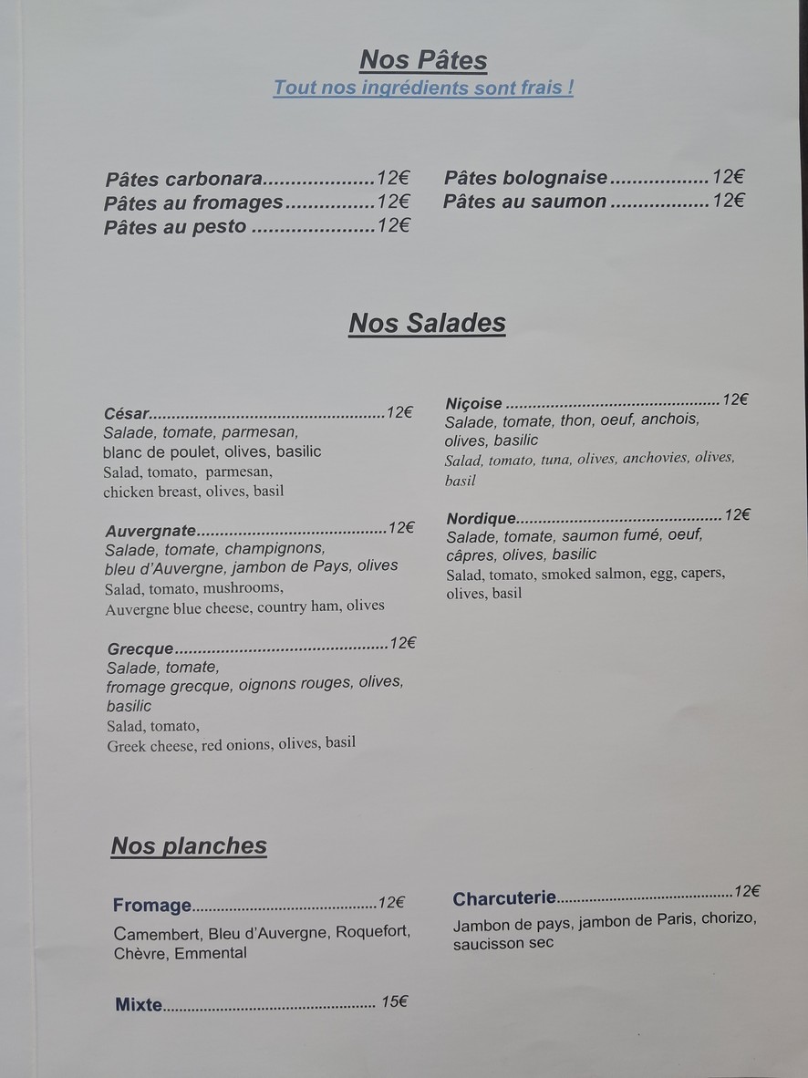 Pizzeria restaurant Mirabella menu 4