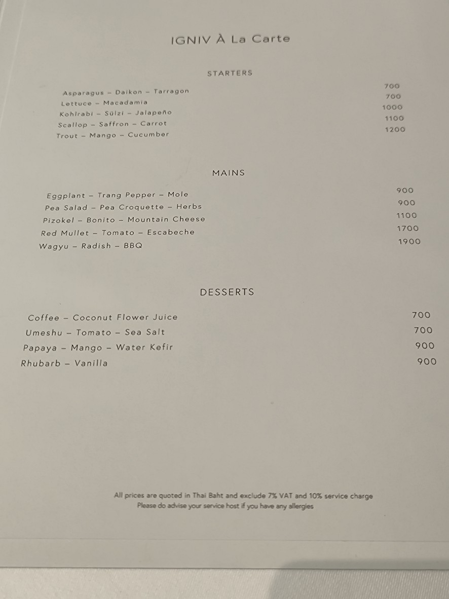 IGNIV Bangkok 依格尼夫曼谷 menu 2