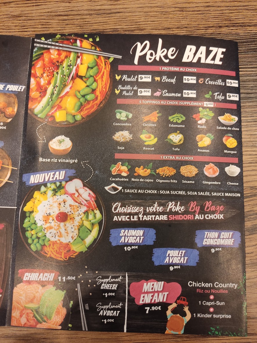 Comida asiática by BAZE Ivry-sur-seine menu 3