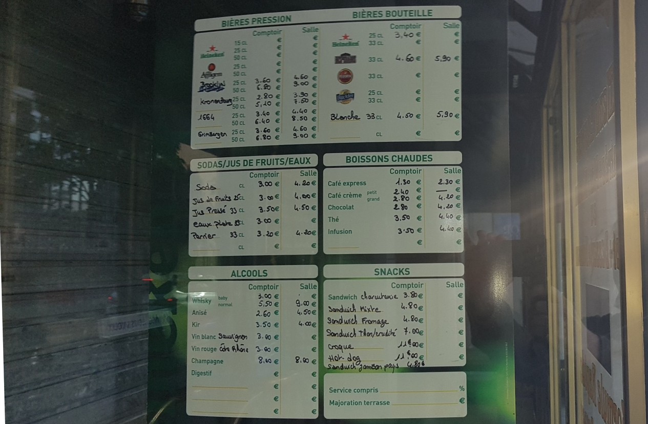 L'Atmosphère menu 1