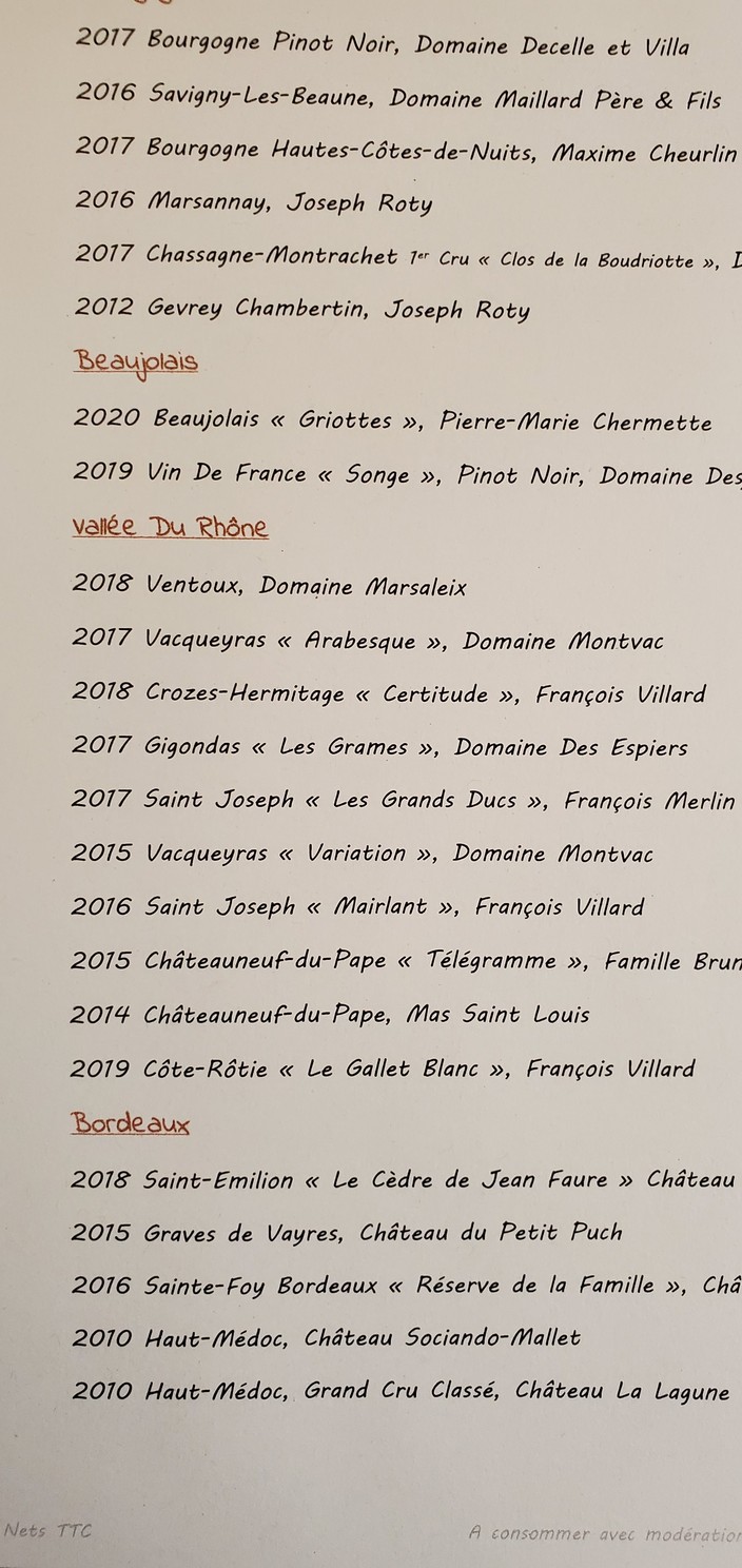 24 Le restaurant menu 3