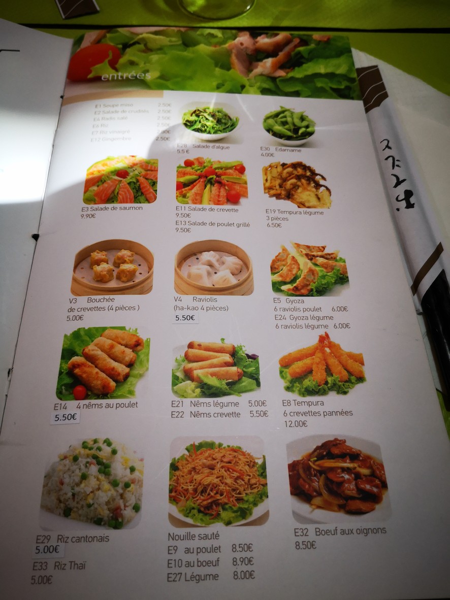 Thé Vert menu 1