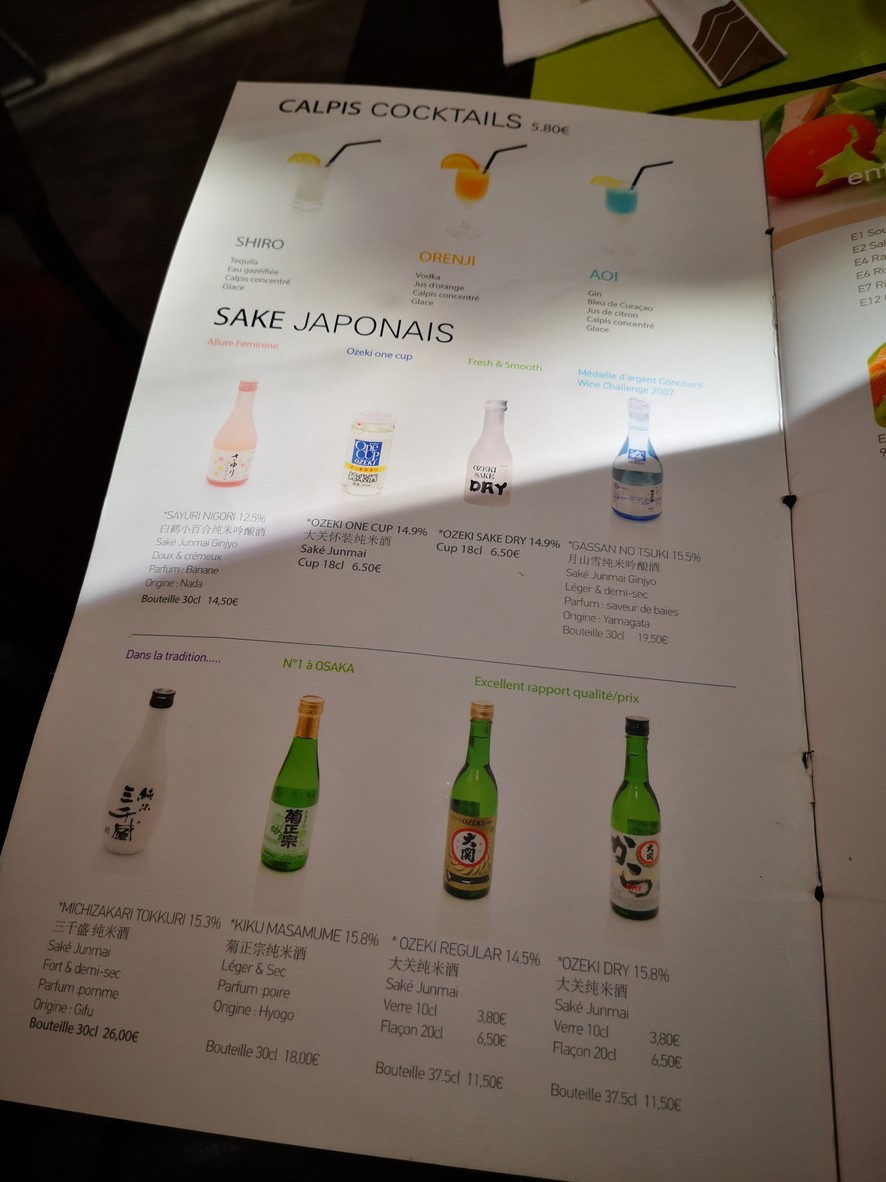 Thé Vert menu 10