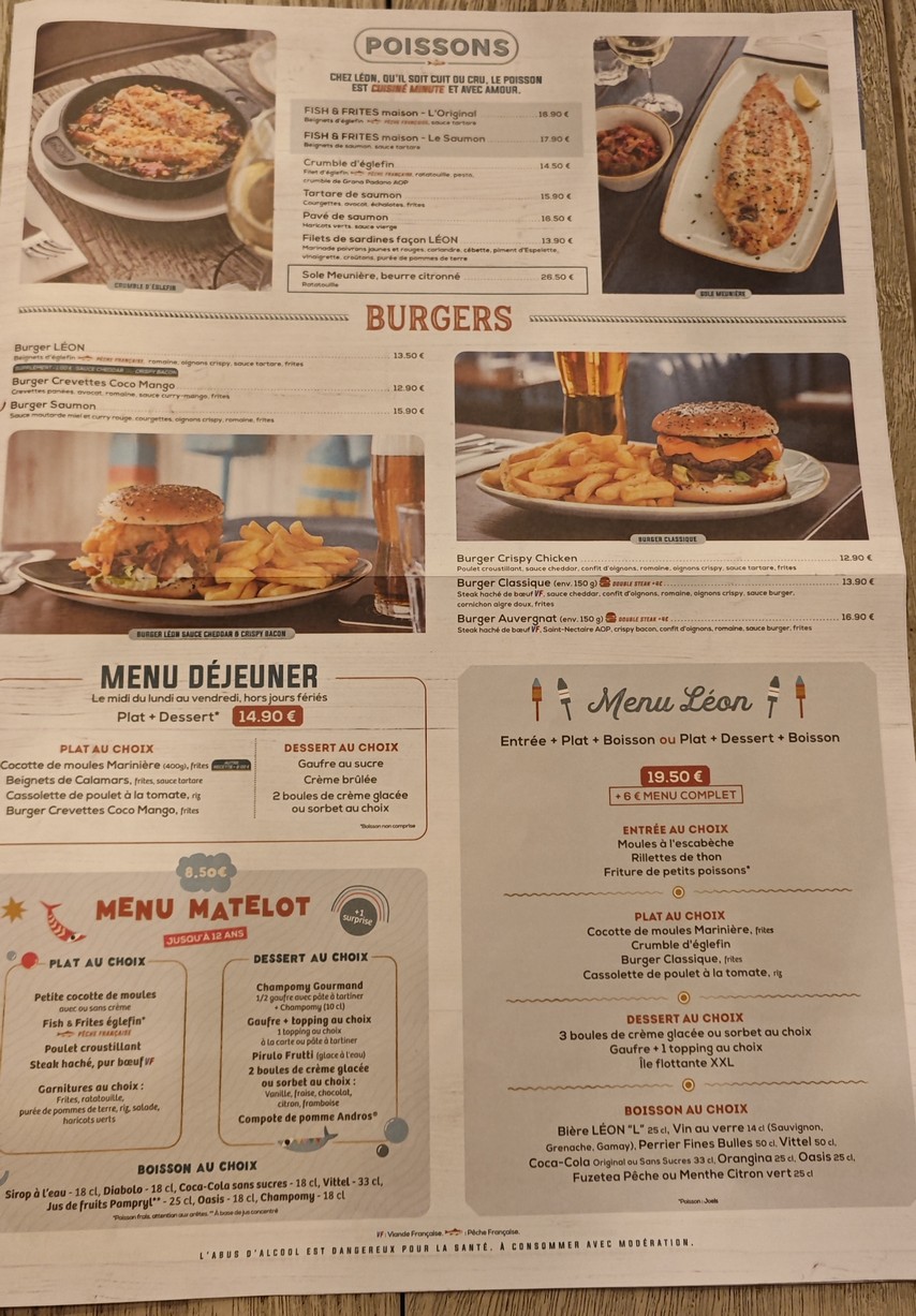 Léon Fish Brasserie - 维利耶苏尔马恩 menu 3