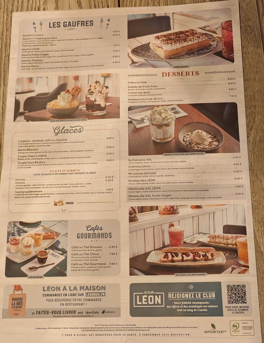Léon Fish Brasserie - 维利耶苏尔马恩 menu 5