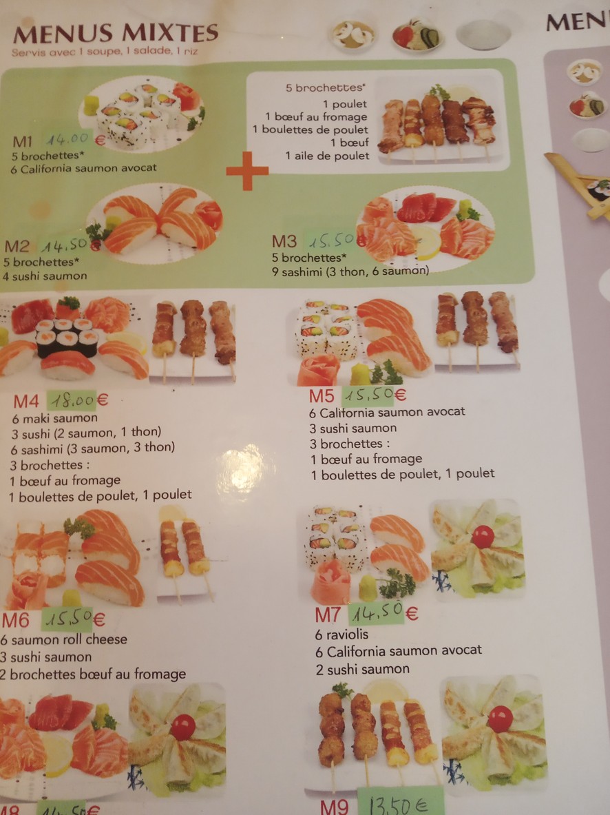 Sushi emany menu 2
