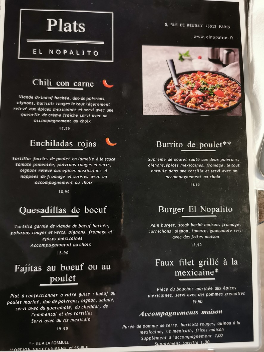 El Nopalito menu 2