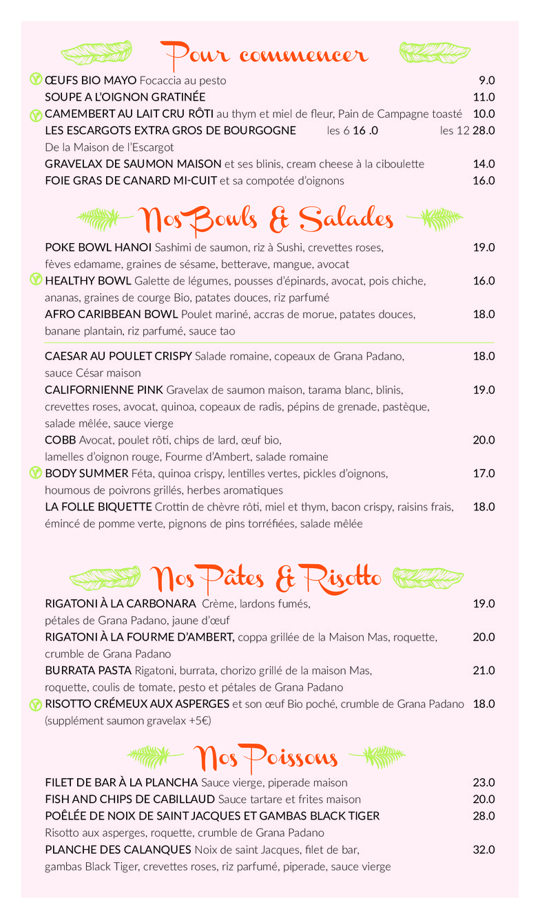 Jules menu 2