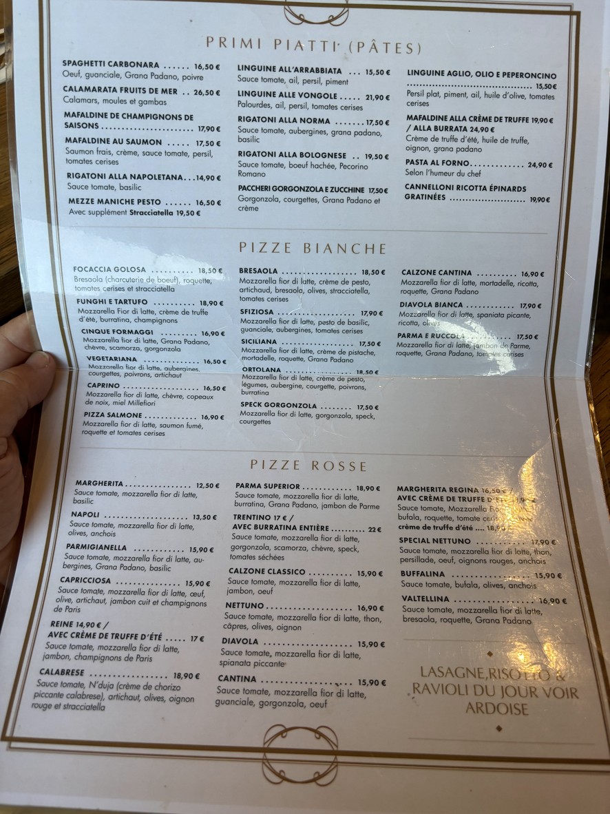 La Cantina - 意大利餐厅 巴黎 16 区 menu 2