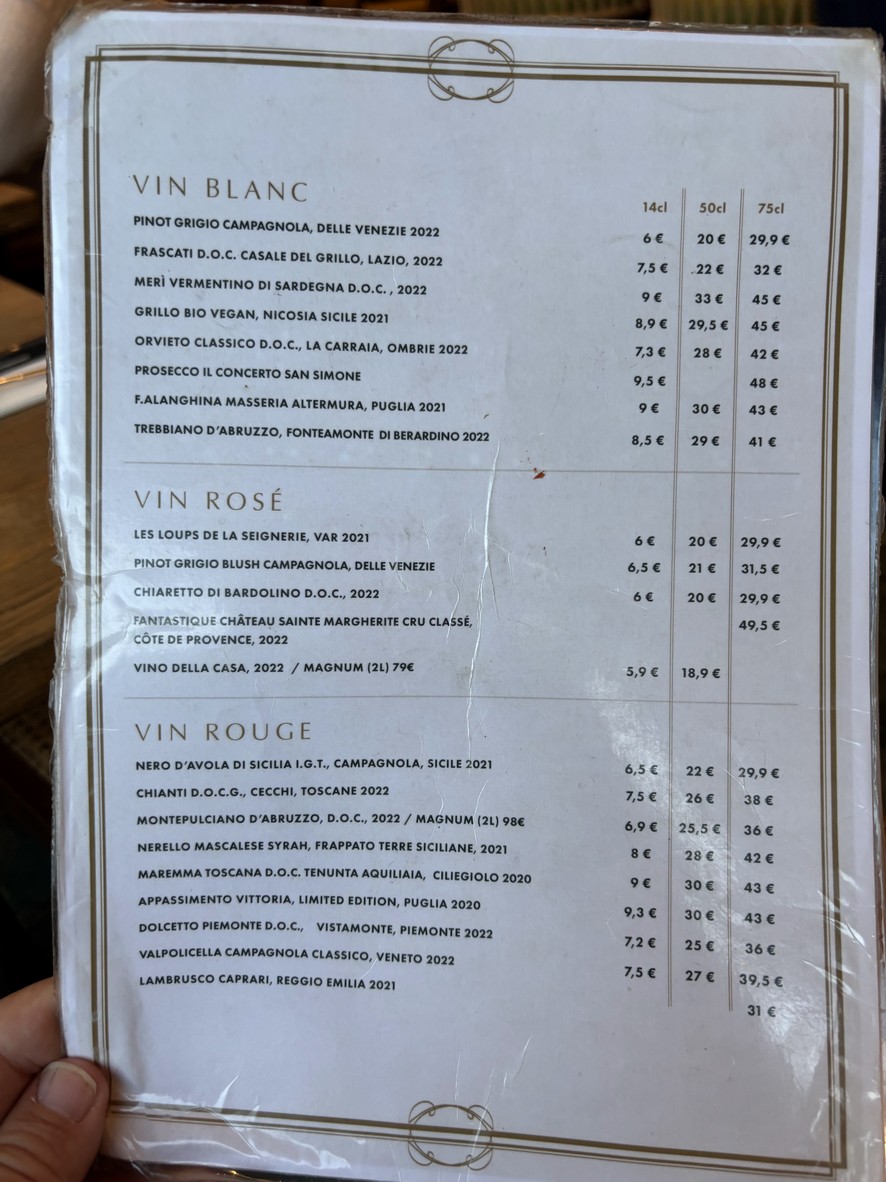 La Cantina - 意大利餐厅 巴黎 16 区 menu 4