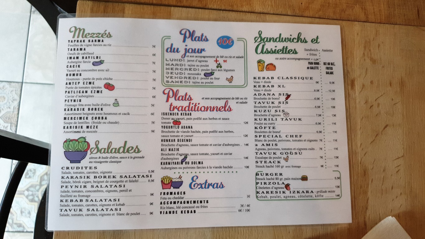 Chez les deux amis Gourmet menu 1