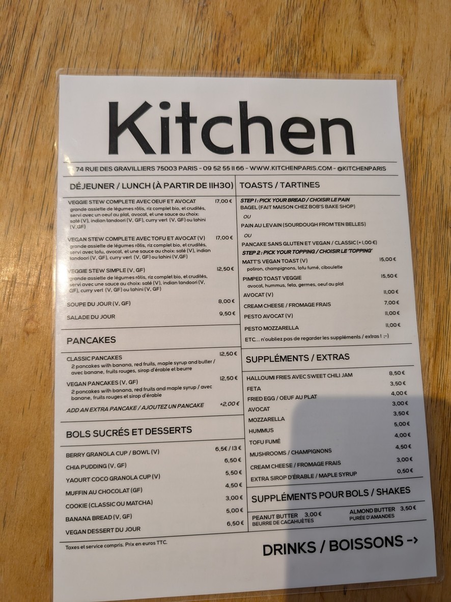 Kitchen menu 1