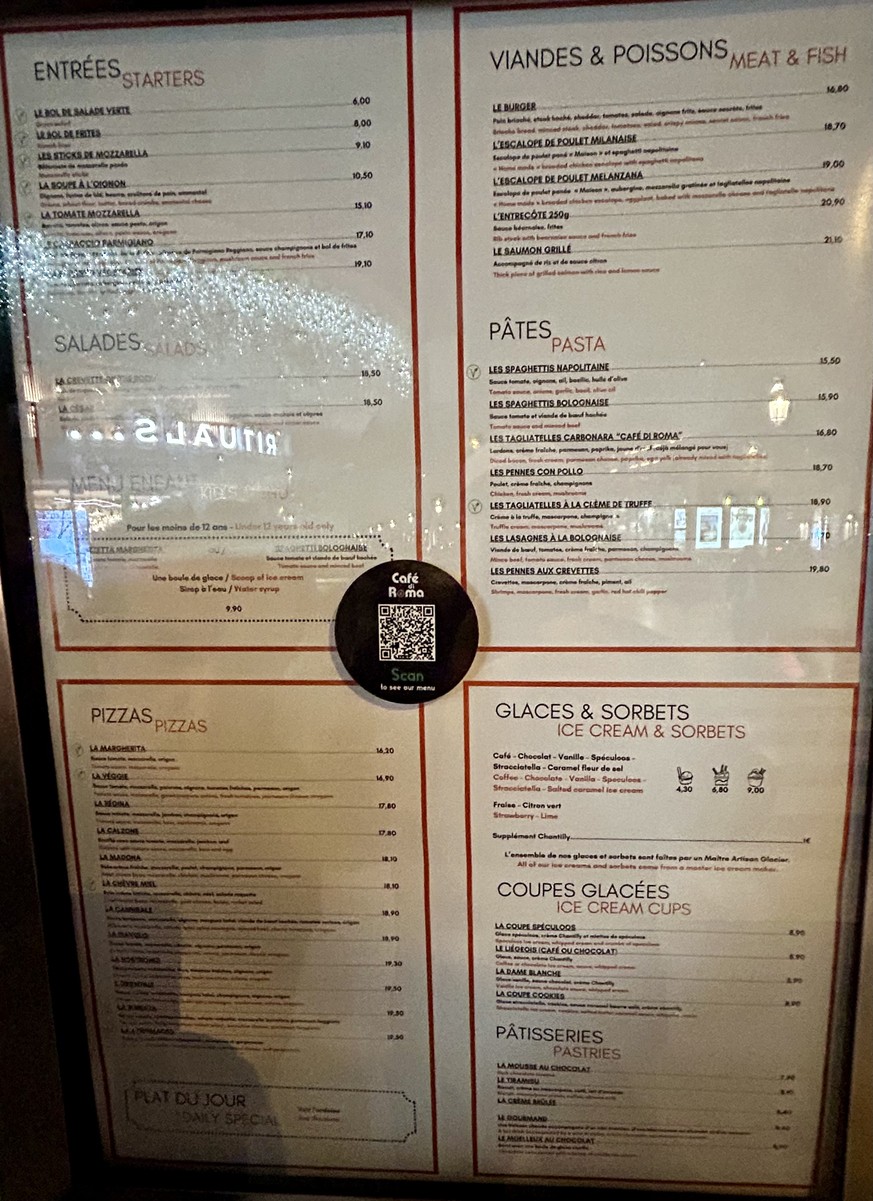 Café Di Roma menu 1