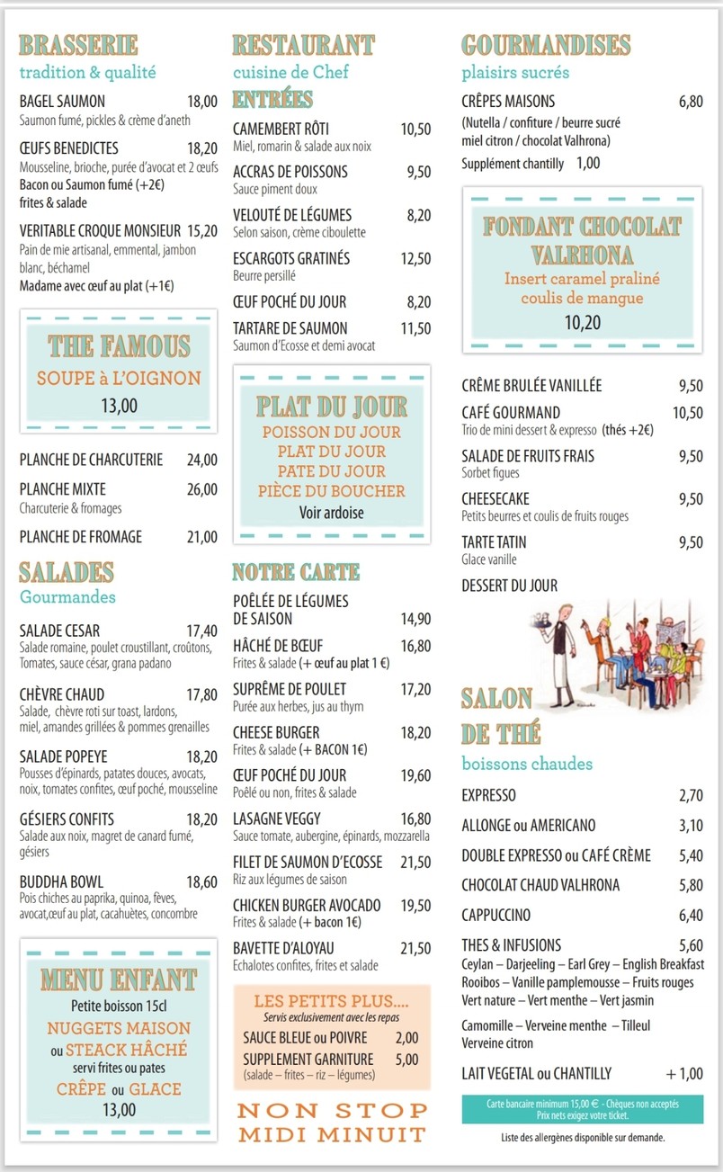 La Terrasse des Archives menu 1