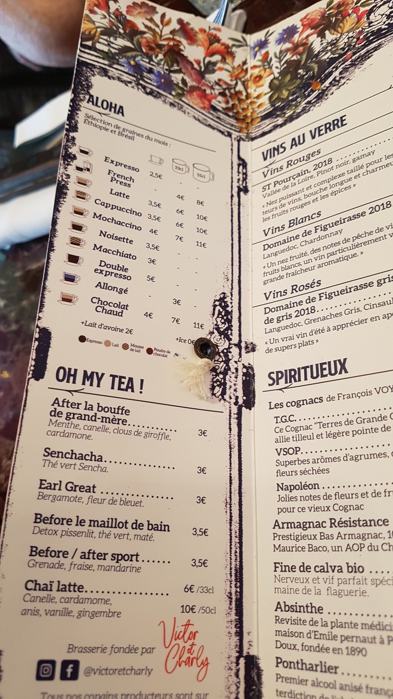 Brasserie Bellanger menu 3