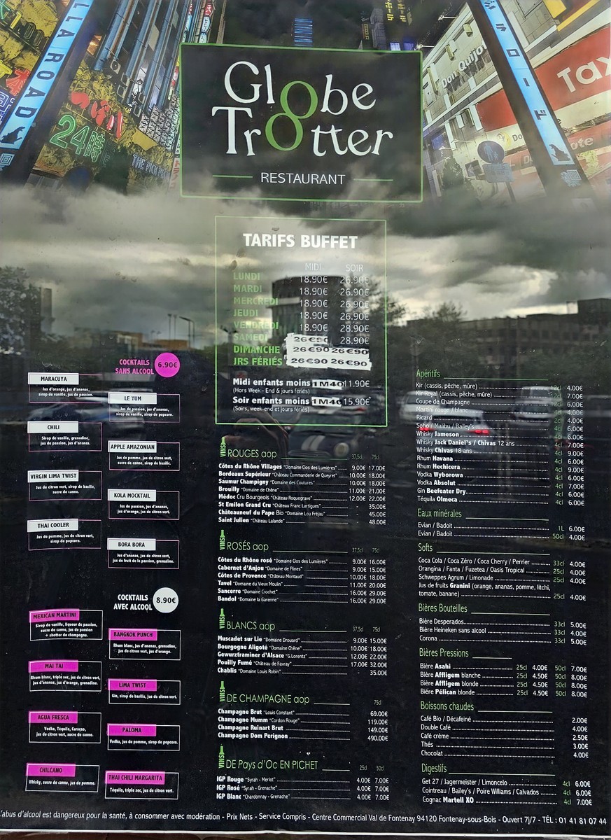 GLOBE TROTTER VAL DE FONTENAY menu 1
