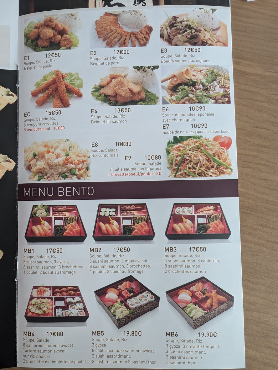Toma Sushi menu 1