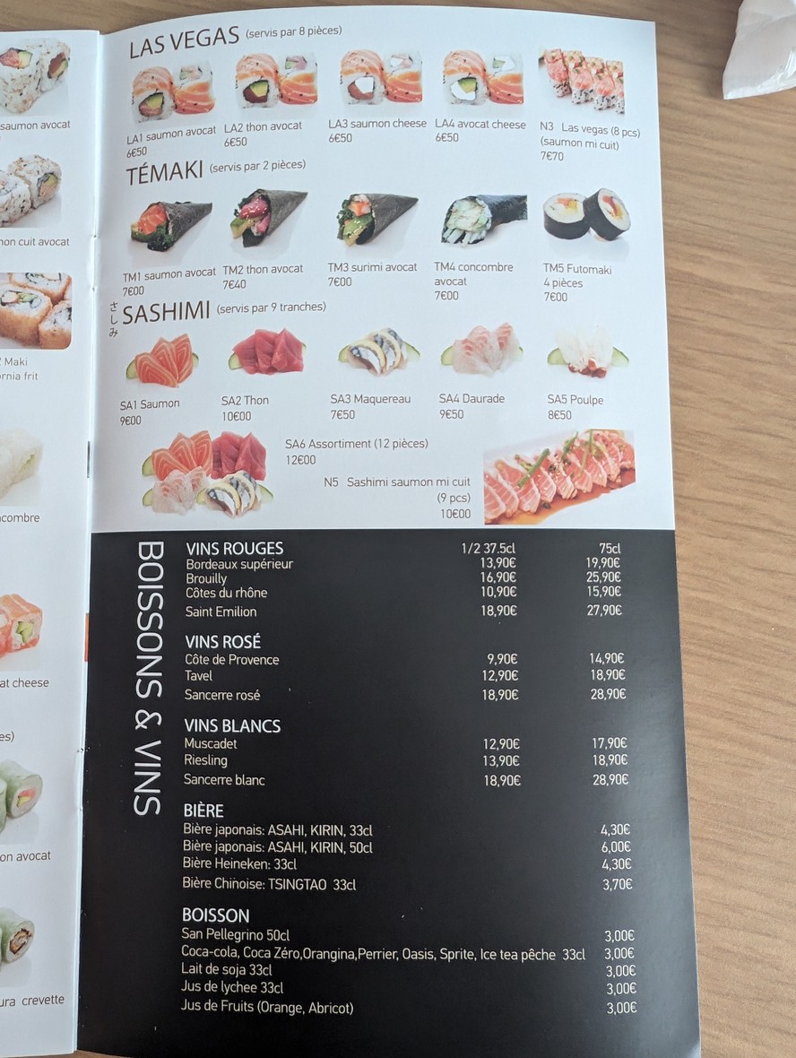 Toma Sushi menu 4