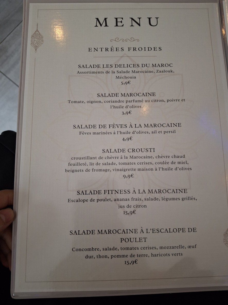 Les Délices du Maroc menu 2