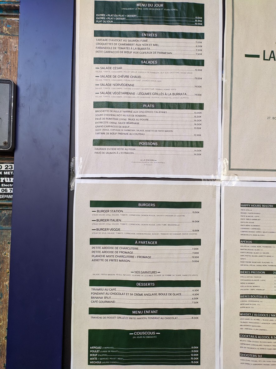 La Station Services menu 1