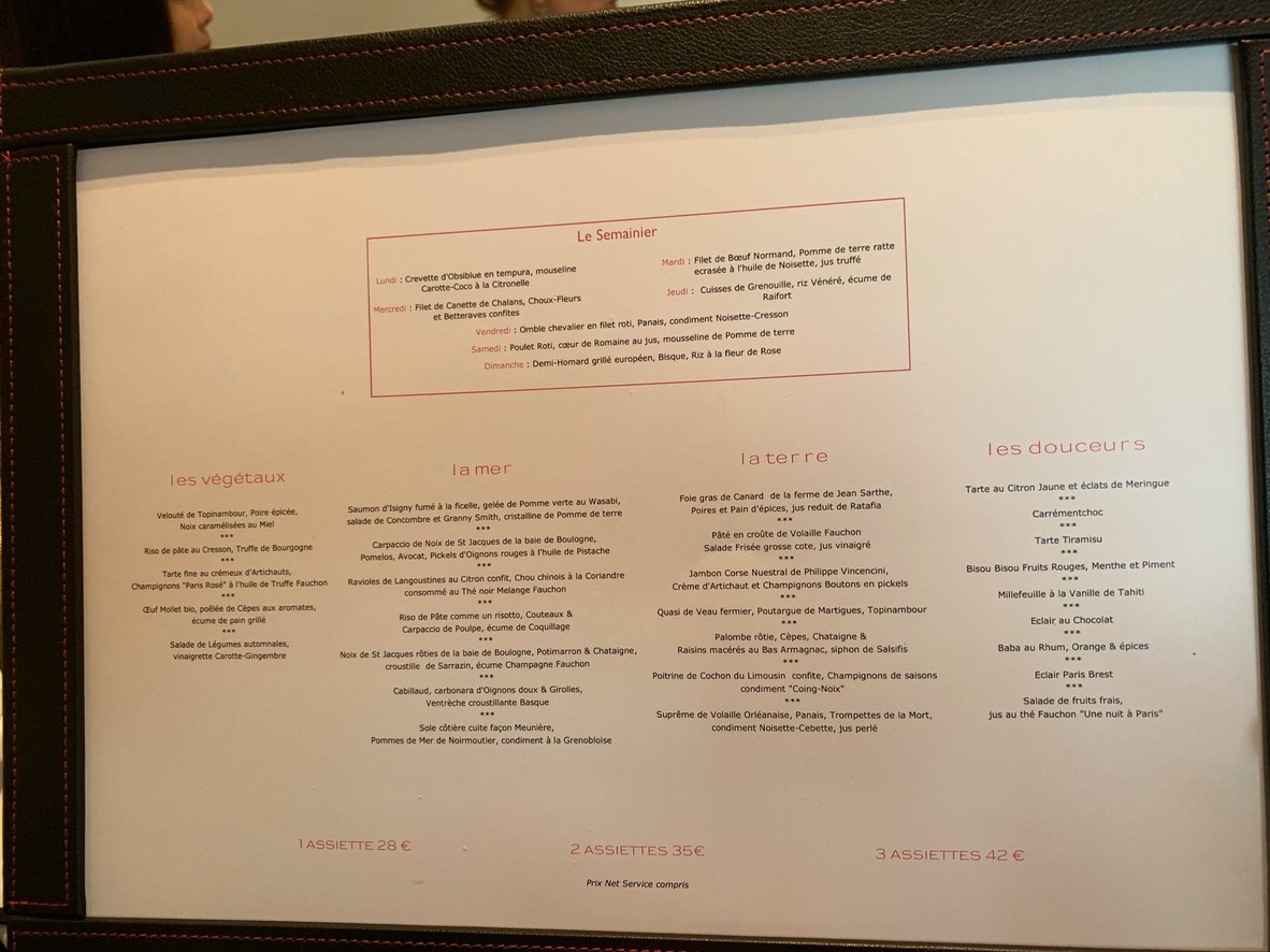 Le Grand Café Fauchon menu 2