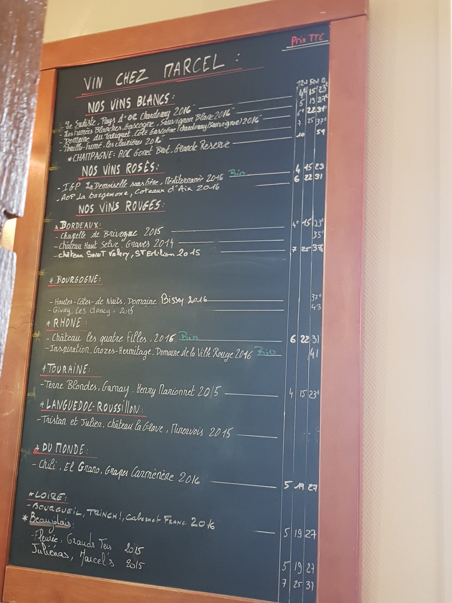 Chez Marcel menu 2