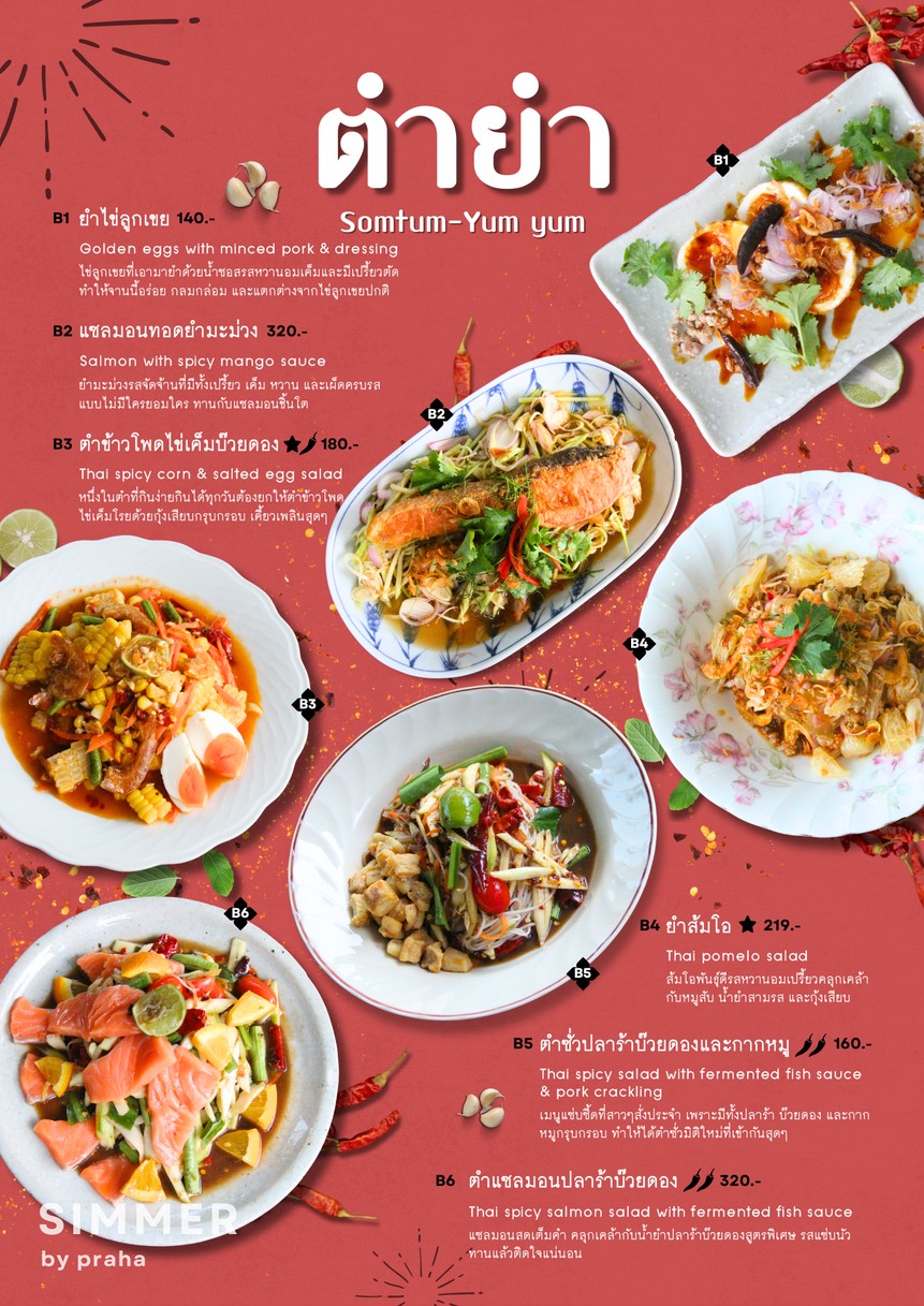 Simmer by Praha - Sindhorn menu 1