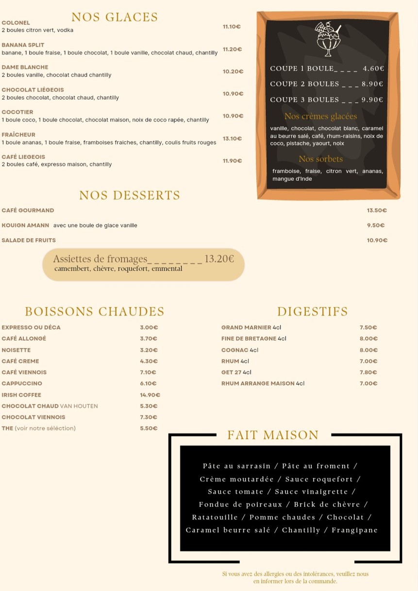 Le Menec Paris 16 menu 3