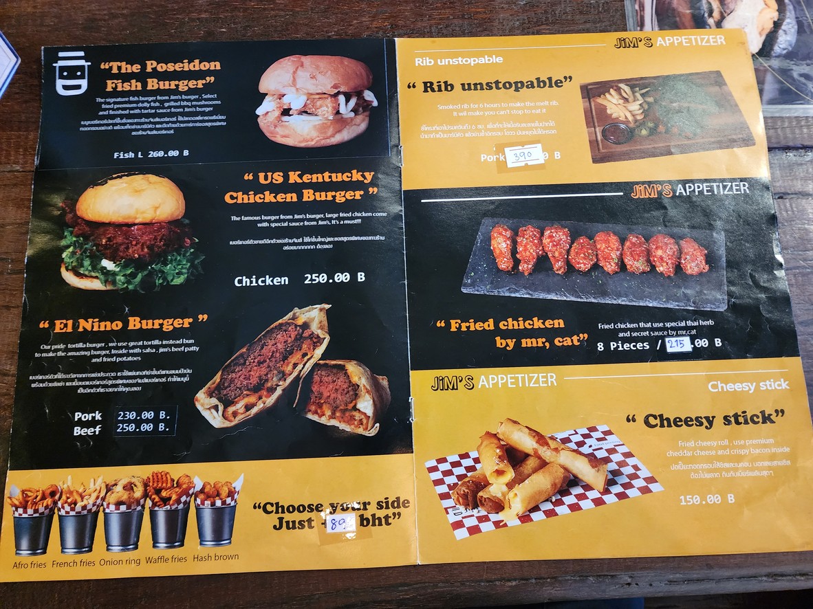 Jim's Burger & Beer Senanikom menu 2