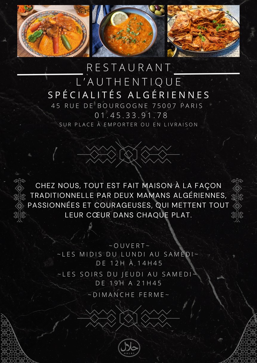 L’Authentique menu 1
