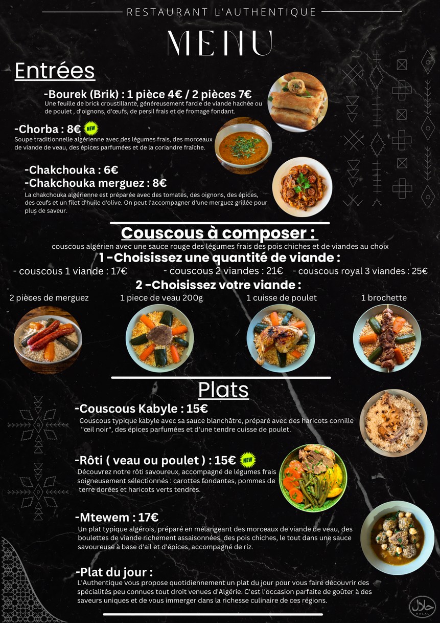 L’Authentique menu 2