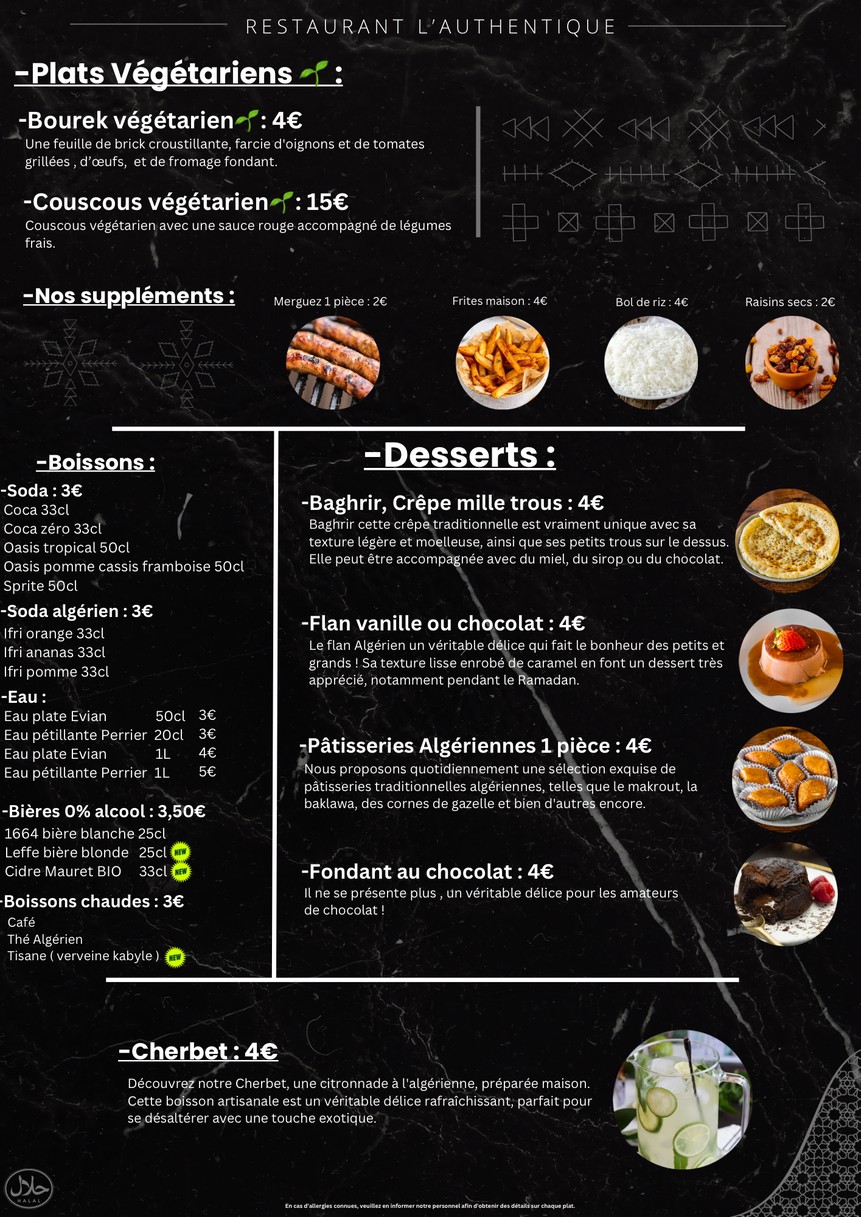 L’Authentique menu 4