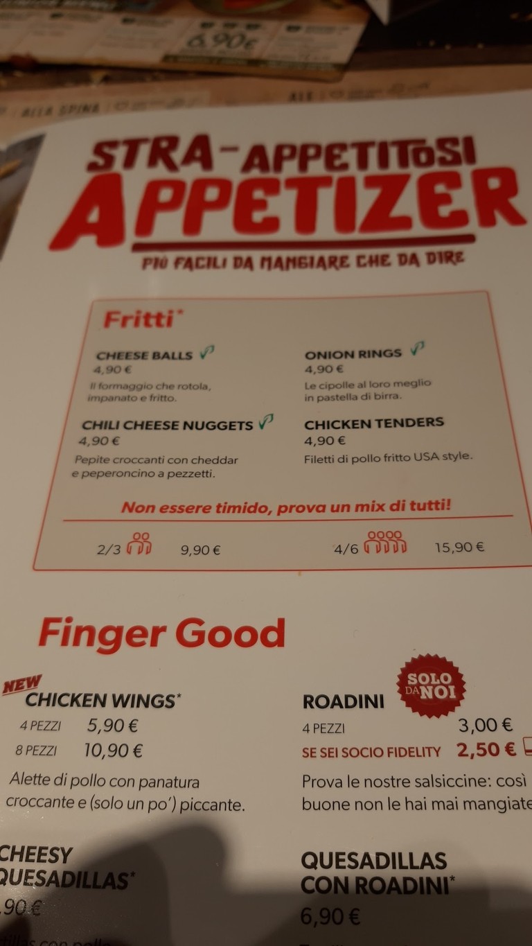 Roadhouse Restaurant Roma Ardeatina menu 1