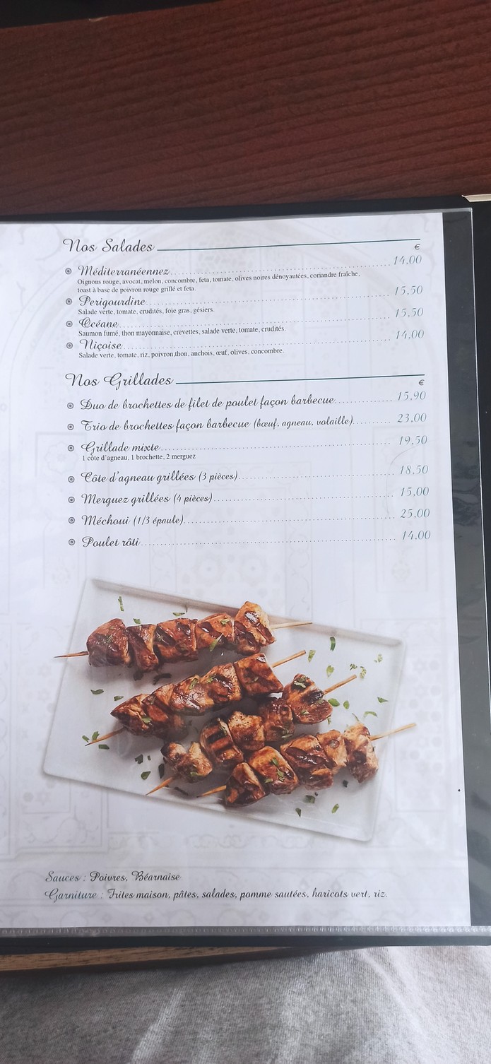 Le Grandel menu 1
