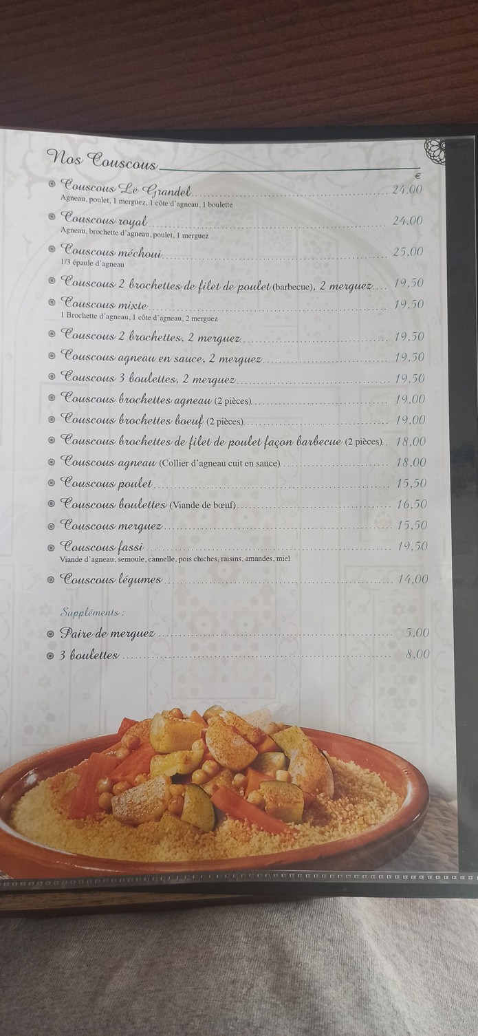 Le Grandel menu 2