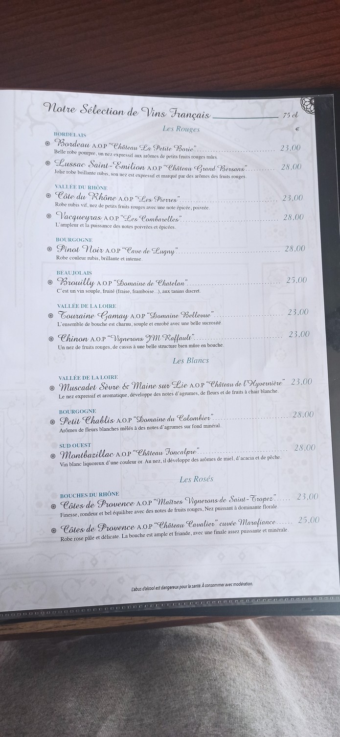 Le Grandel menu 4