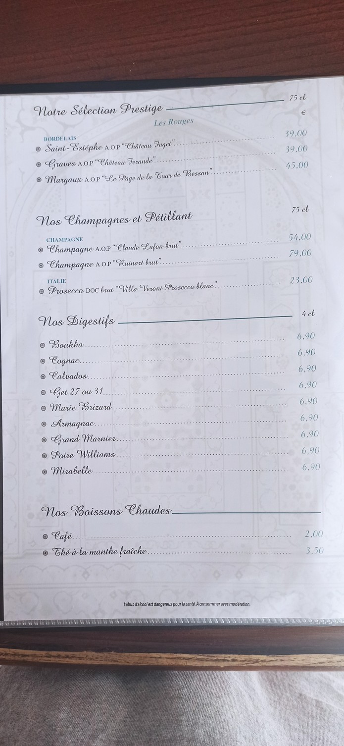 Le Grandel menu 5