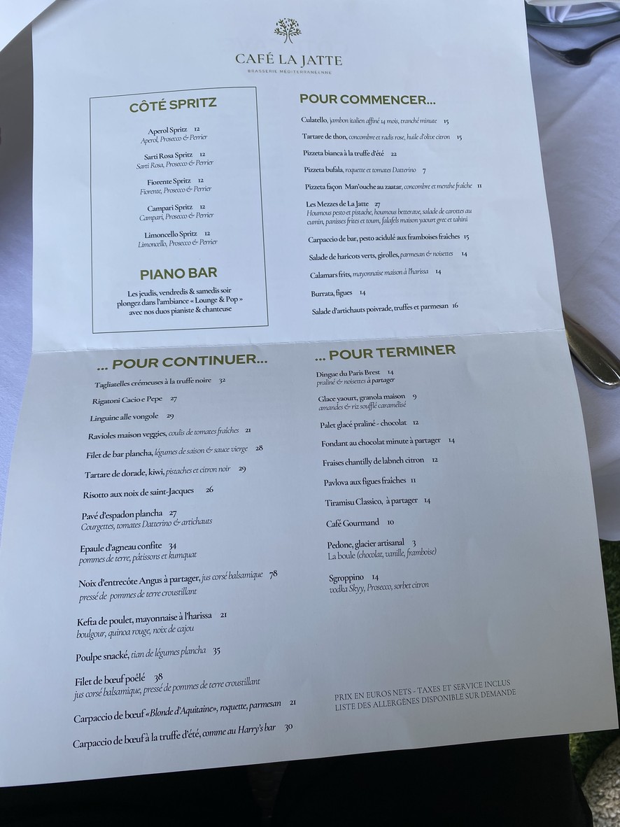 Café La Jatte 2 - El Restaurante menu 1