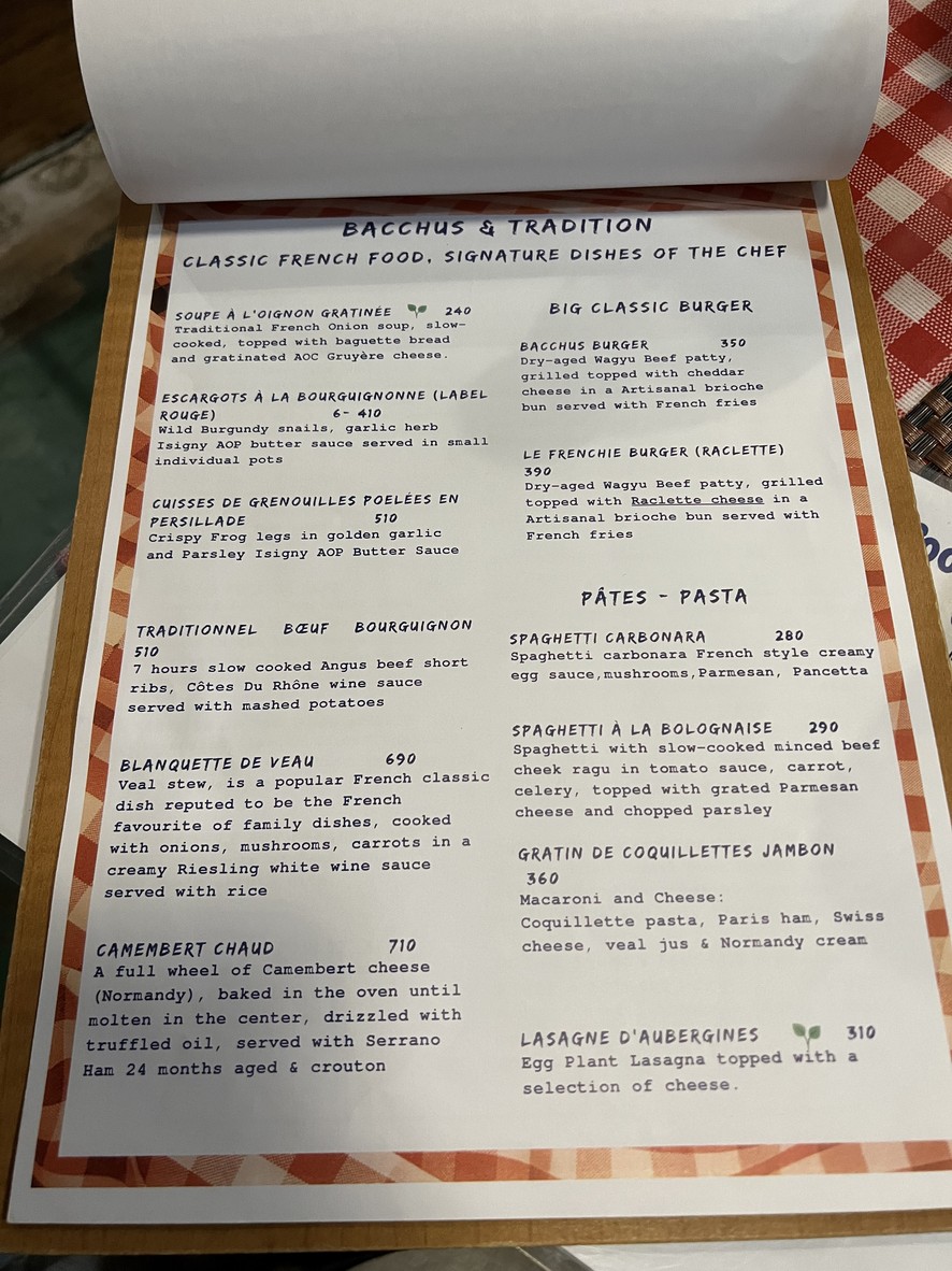 Bacchus & Co. menu 3