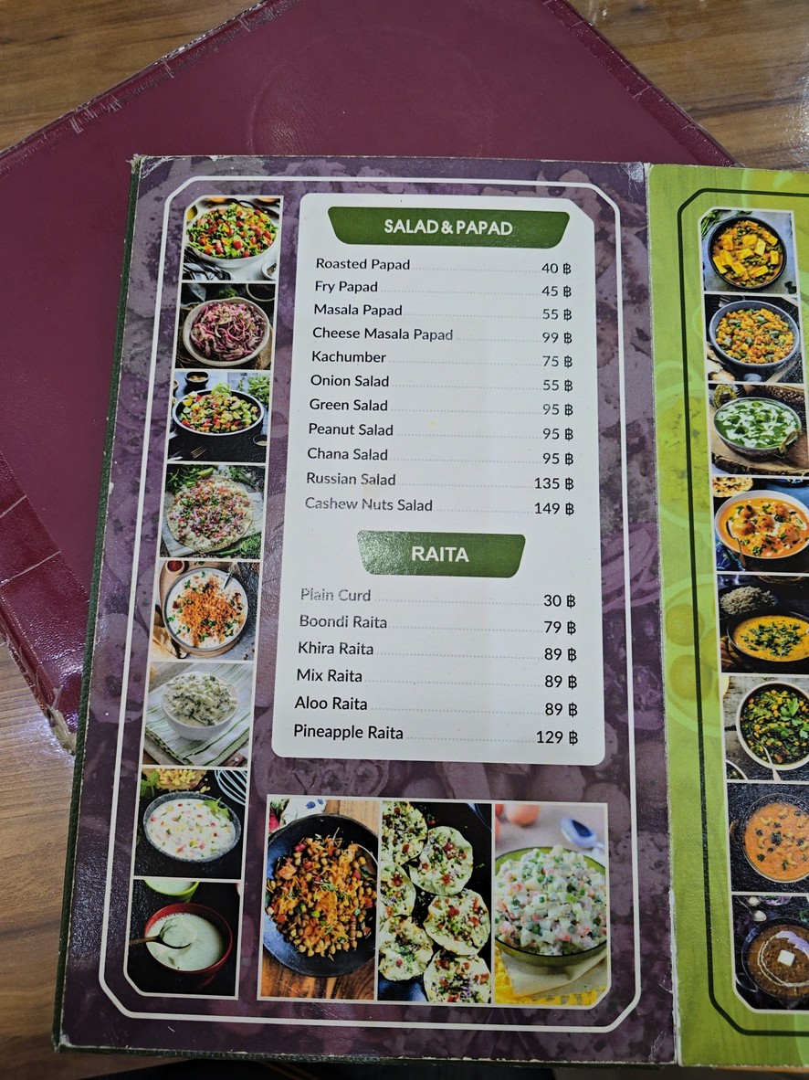 Shree Khodiyar Kathiyawadi Dhaba pure vegetarian Indian restaurant Bangkok menu 1