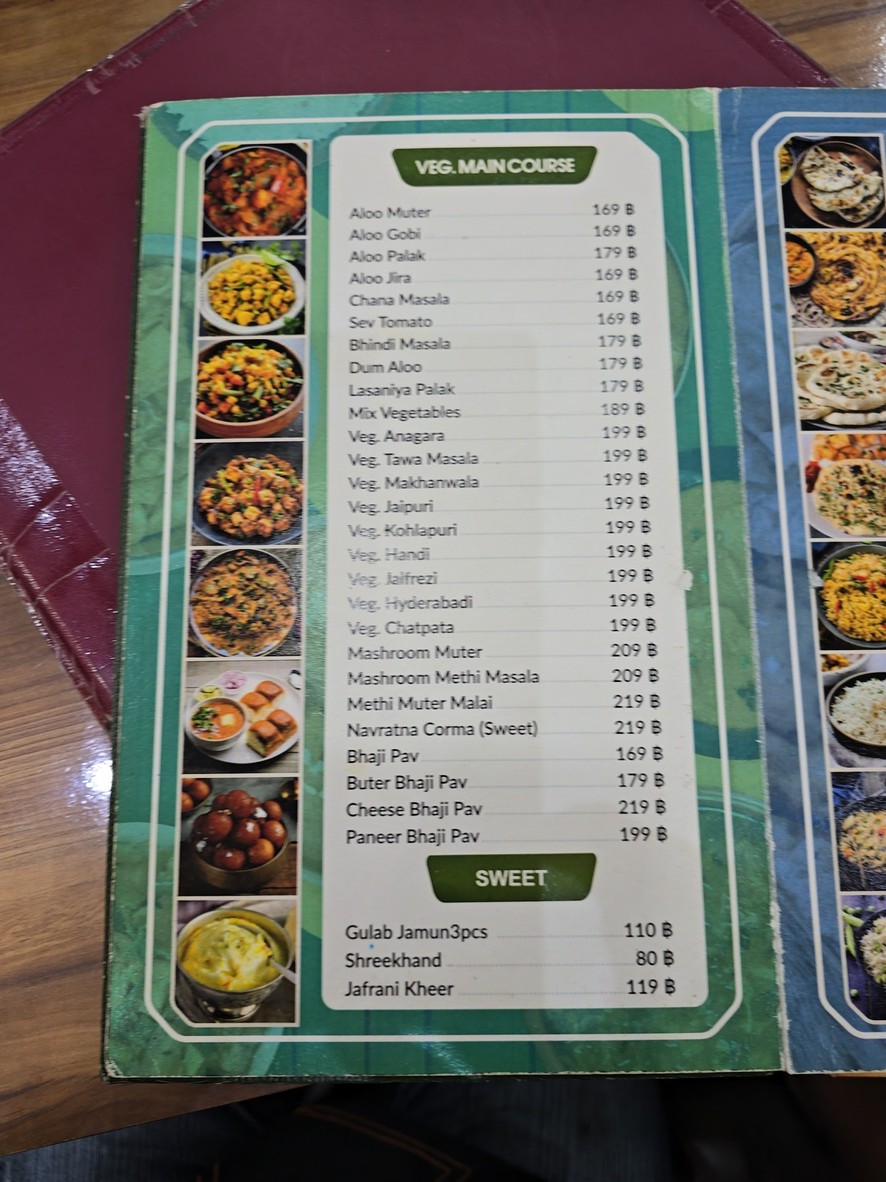 Shree Khodiyar Kathiyawadi Dhaba pure vegetarian Indian restaurant Bangkok menu 4